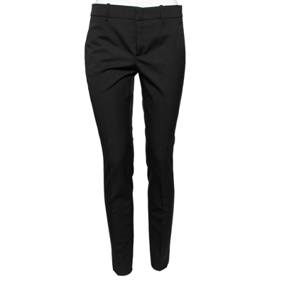 Pre-owned Gucci Black Wool Straight Leg Trousers S