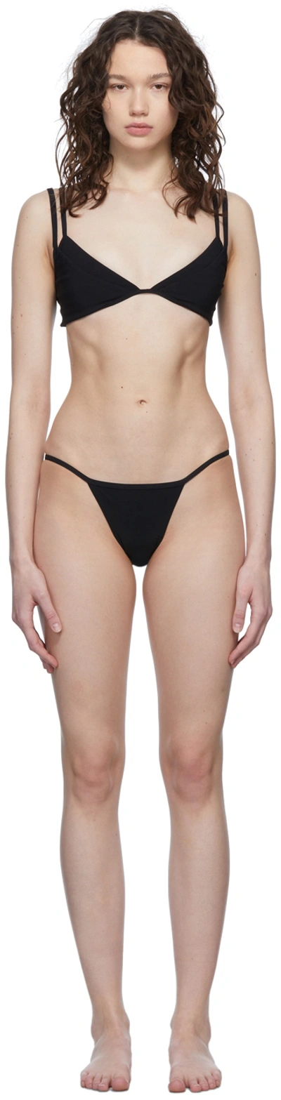 Christopher Esber Black Compact Asymmetrical Bikini In Black
