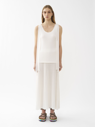 Shop Chloé Loose Midi Skirt In Iconic Milk