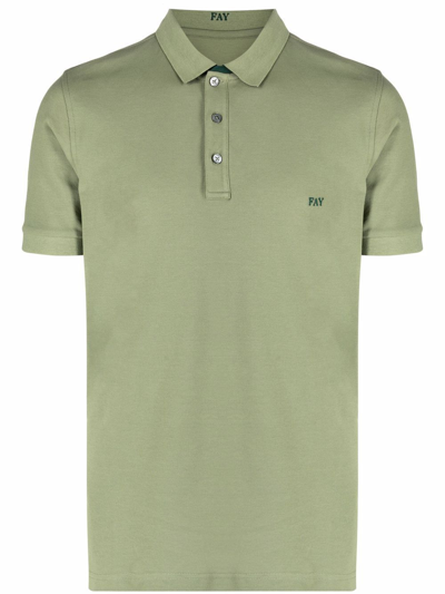 Shop Fay Men's Green Other Materials Polo Shirt