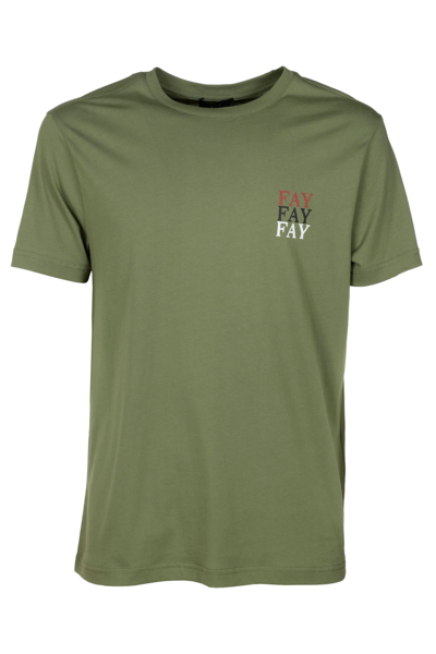 Shop Fay Men's Green Other Materials T-shirt