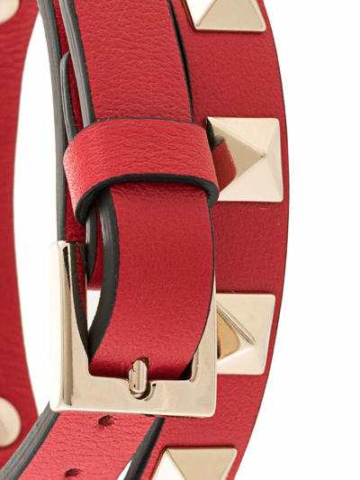 Shop Valentino Garavani Women's Red Leather Bracelet