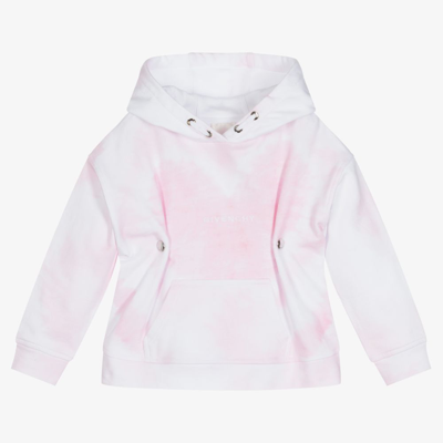 Shop Givenchy Girls Pink Heart Cotton Hoodie