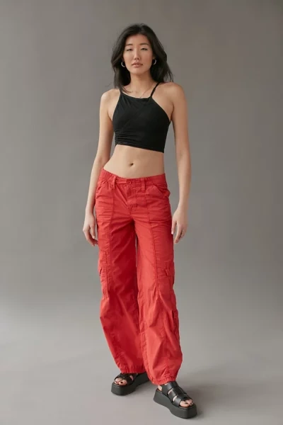 Shop Bdg Y2k Low-rise Cargo Pant In Red