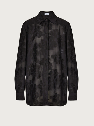 Shop Ferragamo Cotton Blend Shirt In Black