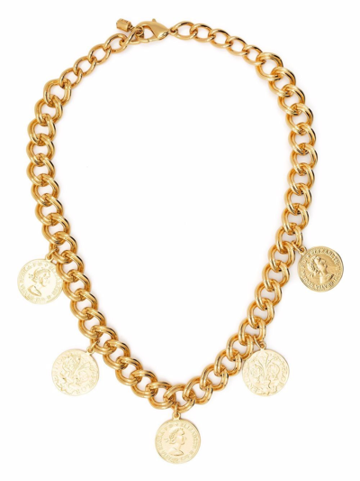 Shop Federica Tosi Elizabeth Medallion Necklace In Metallic