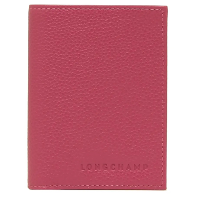 Shop Longchamp Ladies Le Foulonne Small Bi-fold Card Holder In Pink