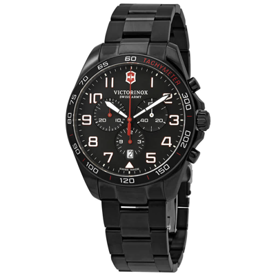 Shop Victorinox Fieldforce Sport Mens Chronograph Quartz Watch 241890 In Black