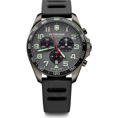 Shop Victorinox Fieldforce Sport Mens Chronograph Quartz Watch 241891 In Black / Grey