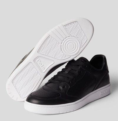 Shop Polo Ralph Lauren Polo Court Lux Sneakers In Black