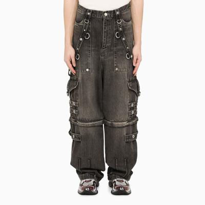 Shop Balenciaga Washed Black Raver Baggy Jeans