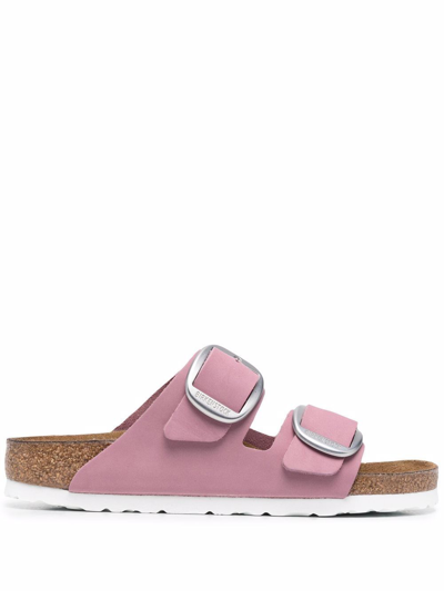 Birkenstock Arizona Big Buckle Nubuck Sandals In Pink