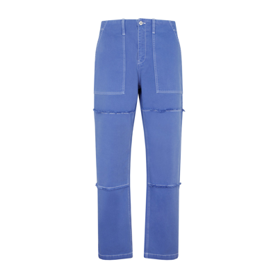 Shop Marcelo Burlon County Of Milan Tempera Cross Distressed Pants In Blue