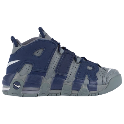 Shop Nike Boys  Air More Uptempo In Cool Grey/white/midnight Navy