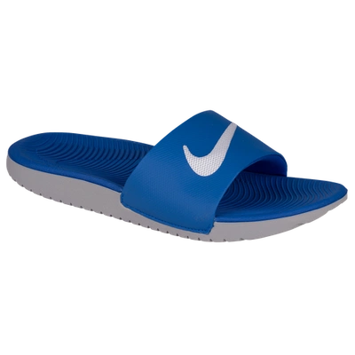 Shop Nike Boys  Kawa Slides In Hyper Cobalt/white