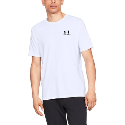 Shop Under Armour Mens  Sportstyle Left Chest T-shirt In White/black