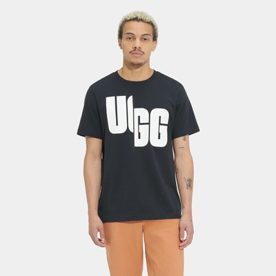 Shop Ugg Mens  Oversized Logo T-shirt In Black/white