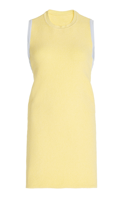 Shop Jacquemus Women's Sorbetto Cotton-blend Terry Open-back Mini Dress In Yellow