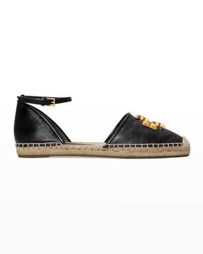 Shop Tory Burch Eleanor D'orsay Ankle-strap Espadrilles In Perfect Black Pe