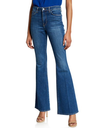 Shop L Agence Bell High-rise Flare Jeans In Authentique