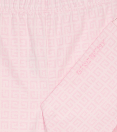 Givenchy Pink Kids Leggings With Logo And 4g All-over Motif In Marshmallow