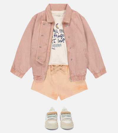 The New Society Hugo Tie-dye Cotton Fleece Shorts In Apricot Batik