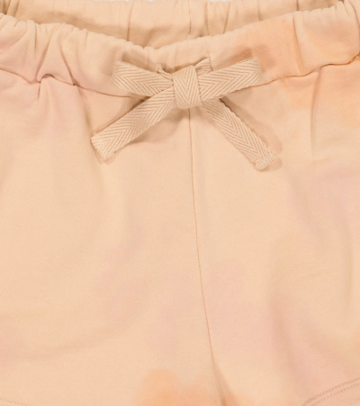 The New Society Hugo Tie-dye Cotton Fleece Shorts In Apricot Batik
