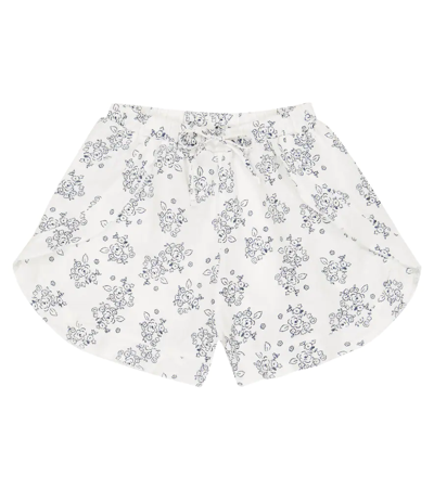The New Society Atenea Linen Shorts In Roses Print