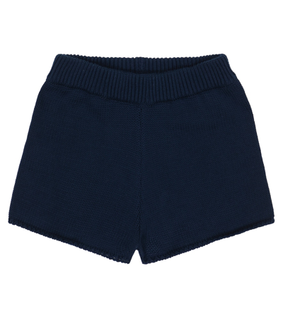 The New Society Easy Cotton Rib-knit Shorts In 04 Navy