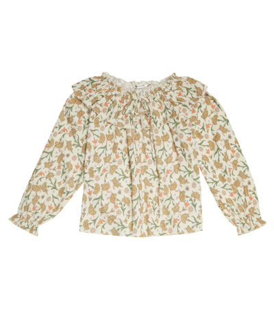The New Society Indiana Olivia Floral Cotton Muslin Blouse In Indiana Print