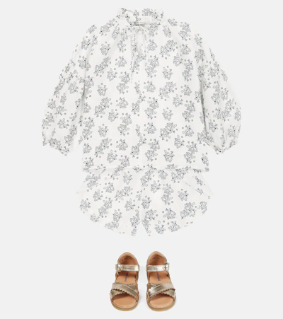 The New Society Olivia Floral Linen Blouse In Roses Print