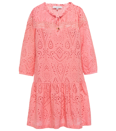 Shop Heidi Klein Broderie Anglaise Cotton Minidress In Pink