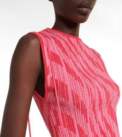 Shop Philosophy Di Lorenzo Serafini Striped Intarsia Knit Top In Fantasy Prnt Red