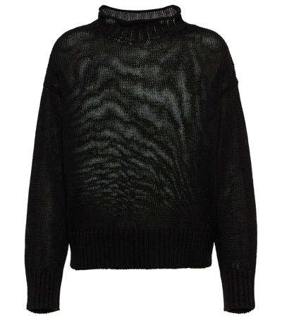 Shop 's Max Mara Pitti Linen Sweater In Nero