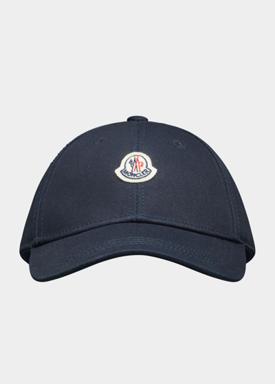 Shop Moncler Boy's Logo Baseball Cap In Navy