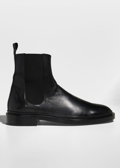 Shop Jil Sander Men's Leather Ankle Chelsea Boots In 001 - Black