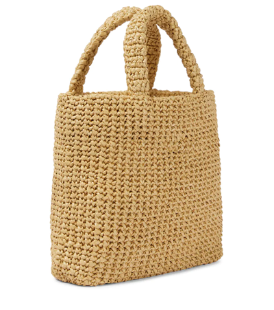 Prada Small Crochet Logo Handbag In Beige