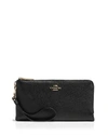 COACH Double Zip Wallet In Polished Pebble Leather