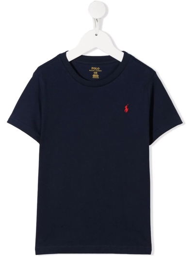 Shop Ralph Lauren Polo Pony Cotton T-shirt In Blau
