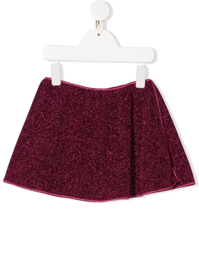 Shop Oseree Lumière Glittered Skirt In Neutrals