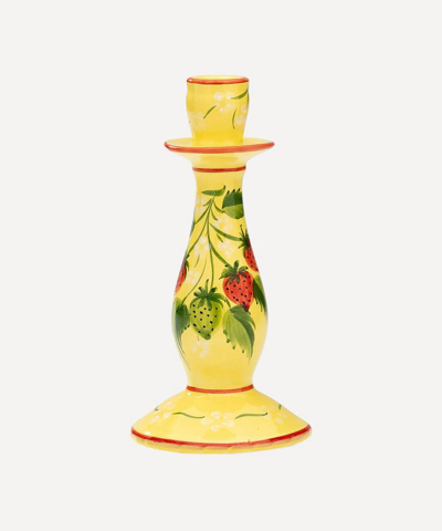 Shop Anna + Nina Strawberry Fields Ceramic Candle Holder In Multi