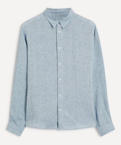Shop A.p.c. Vincent Linen Shirt In Blue