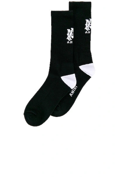 Shop Amiri Ma Logo Socks In Black