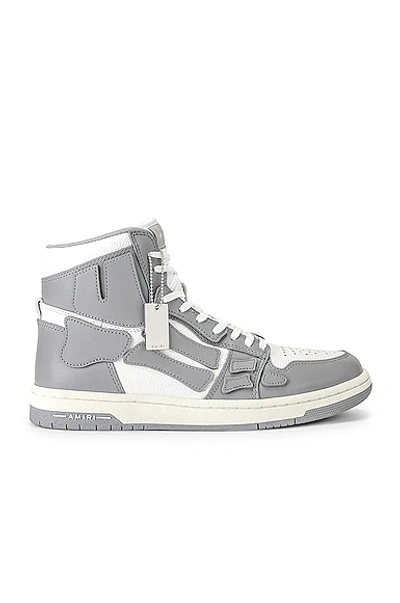 Shop Amiri Skel High Top In Grey & White