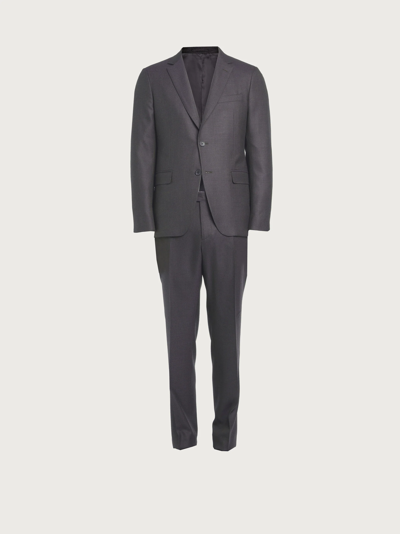 Ferragamo Salvatore  Herren Check Suit In Wool In Grey