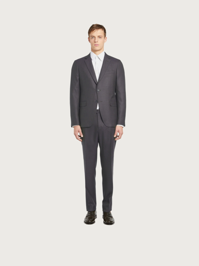 Ferragamo Salvatore  Herren Check Suit In Wool In Grey