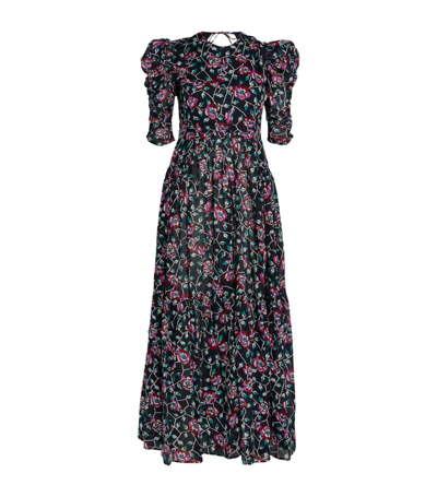 Shop Isabel Marant Étoile Cotton Sichelle Floral Maxi Dress In Black
