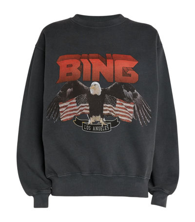 Shop Anine Bing Ab M Vintage Bing Eagle Sweatshirt In Black