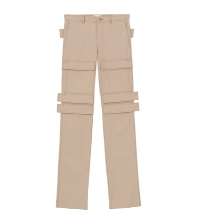 Shop Burberry Technical Cargo Trousers In Neutrals