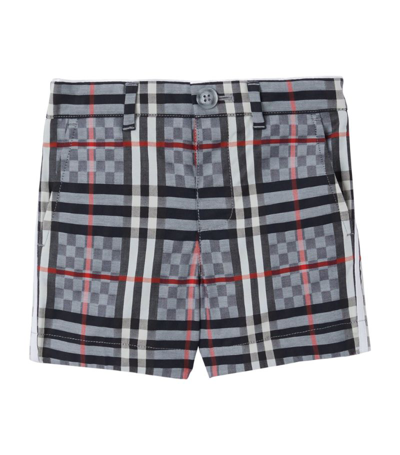 Shop Burberry Kids Chequerboard Vintage Check Shorts In Blue